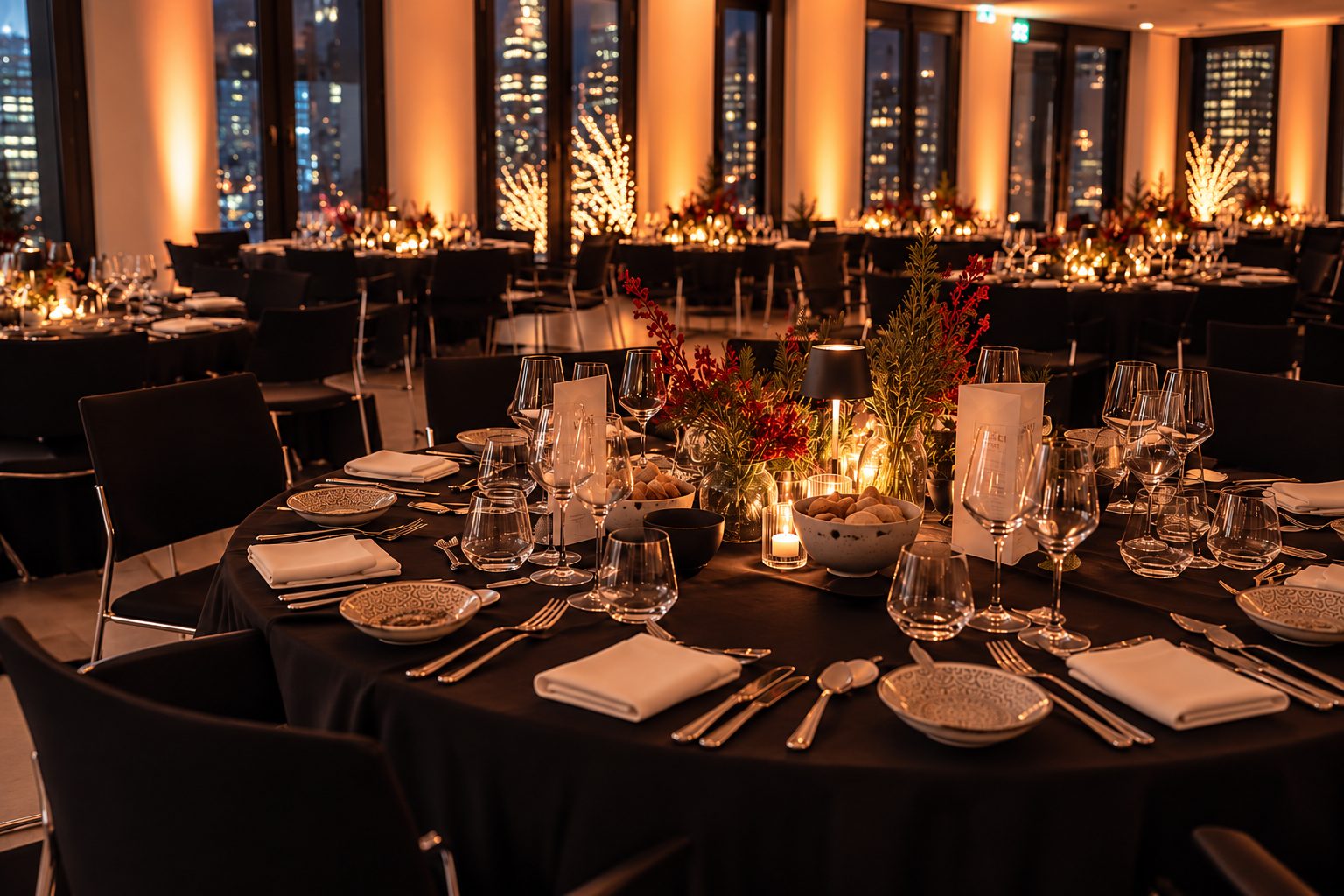 Gala dinner under the curved LED horizon at SPARK Junghof